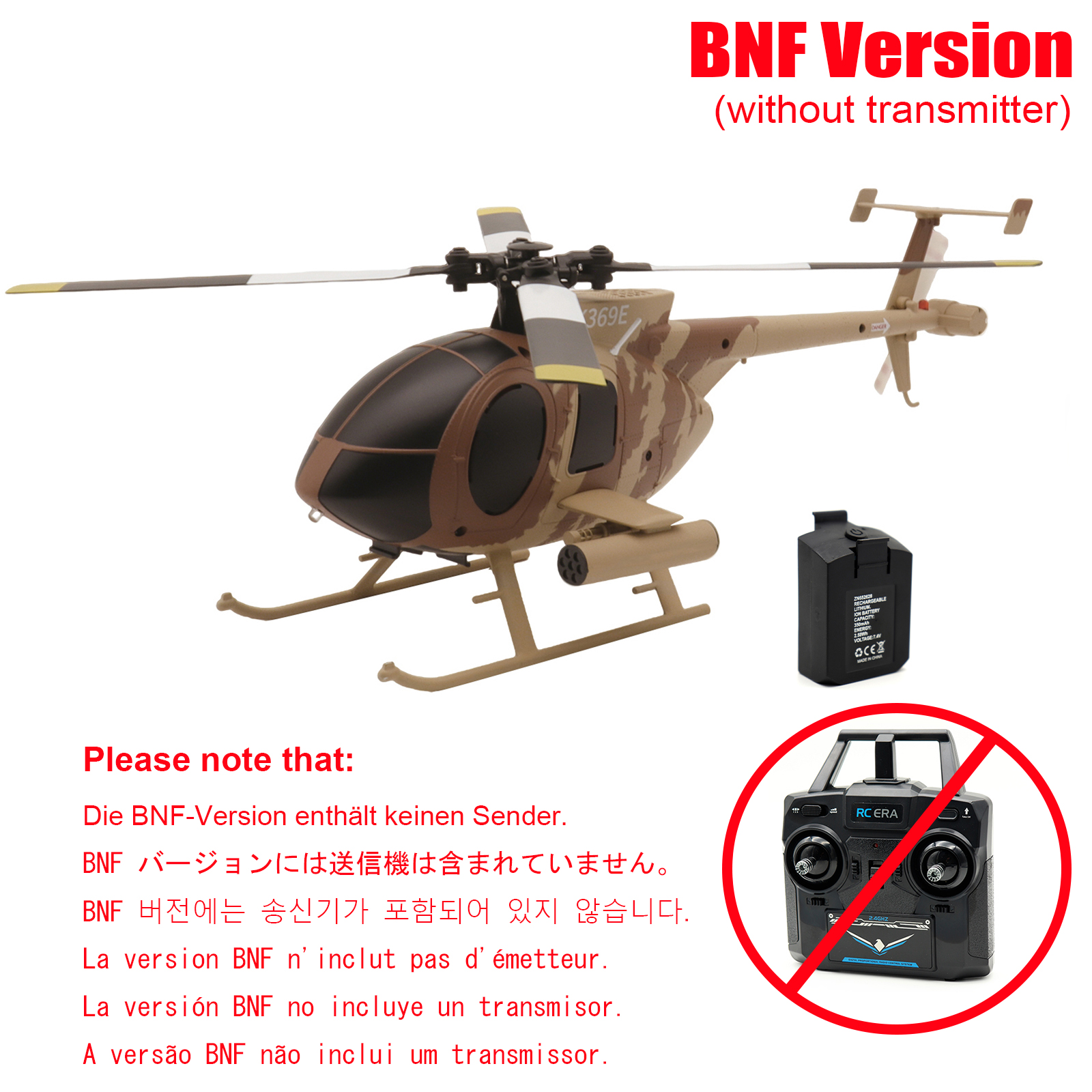 RC ERA C184 Mini MD500 Auto Stabilized Helicopter RTF