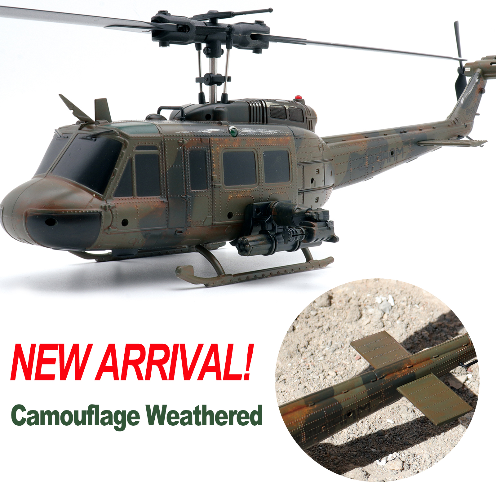 RC ERA C032 Weathered Style UH-1 Huey Auto Stabilized RC Helicopter