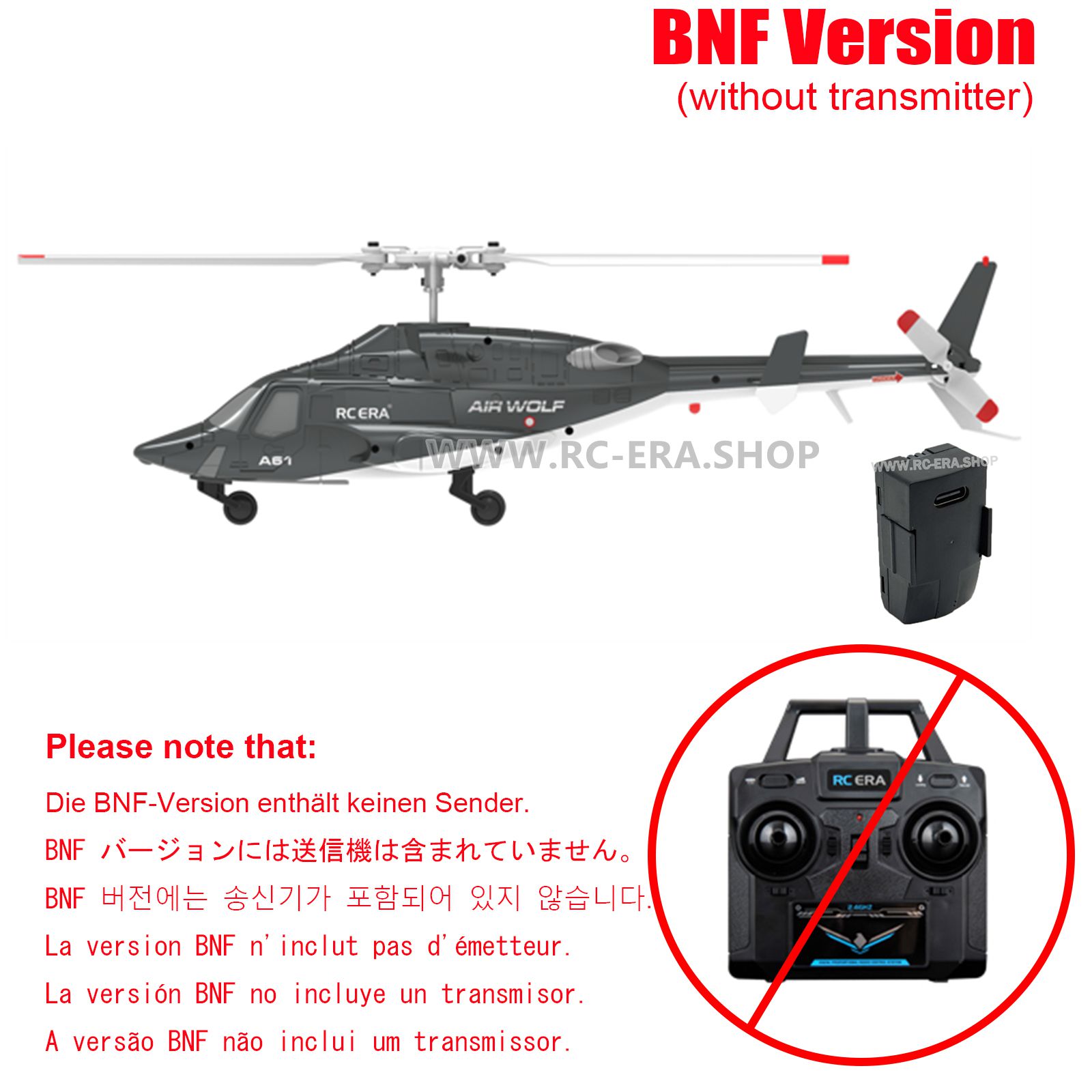 RC ERA A61 Mini Airwolf Gyro Stabilized Helicopter
