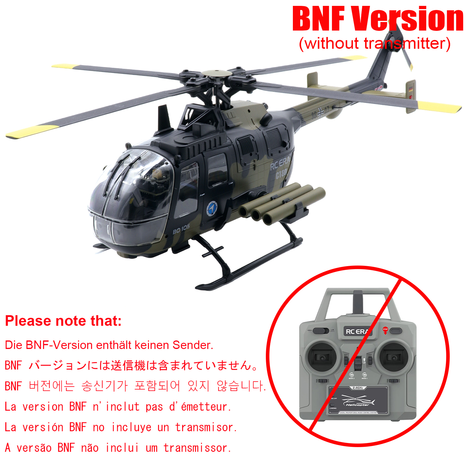RC ERA C180 Brushless BO105 Auto Stabilized RC Helicopter