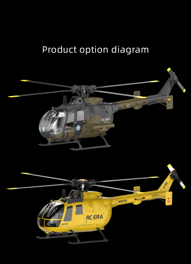 RC ERA C180 Brushless BO105 Auto Stabilized RC Helicopter