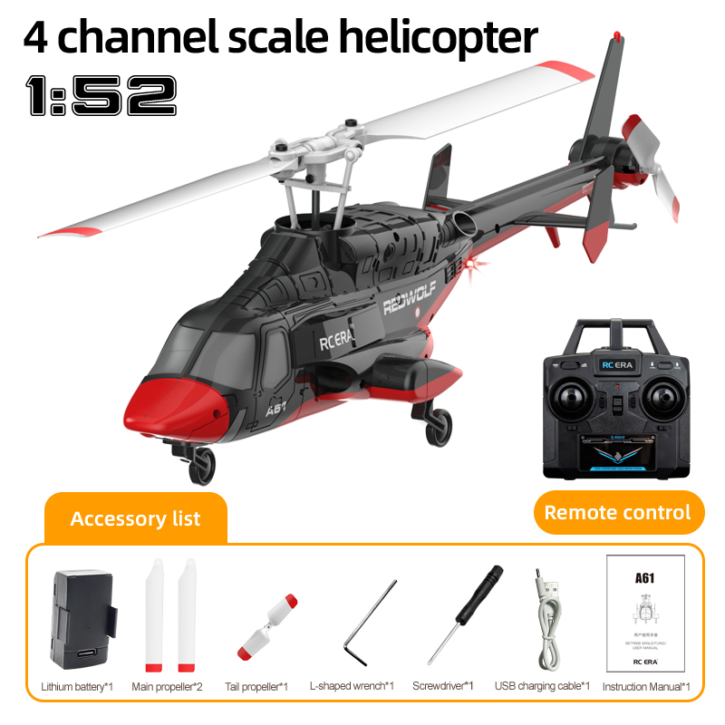 RC ERA A61 Mini Airwolf Gyro Stabilized Helicopter