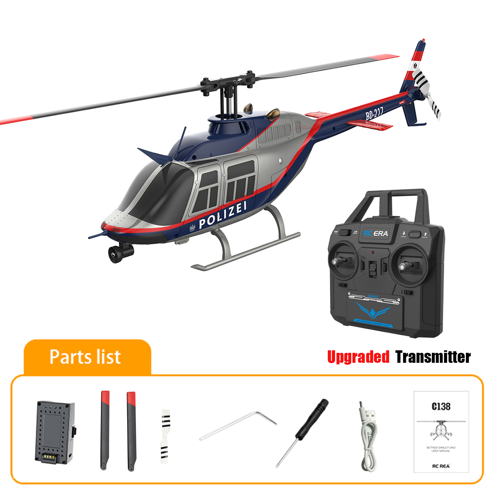 RC ERA BELL206 C138 ラジコンヘリコプター RC ERA C138 Bell 206 6CH 1/33 スケール フライバーレス リアル