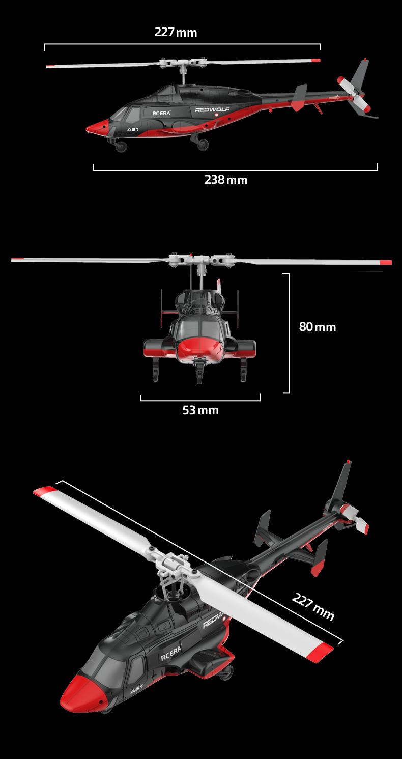 RC ERA A61 Mini Airwolf Gyro Stabilized Helicopter