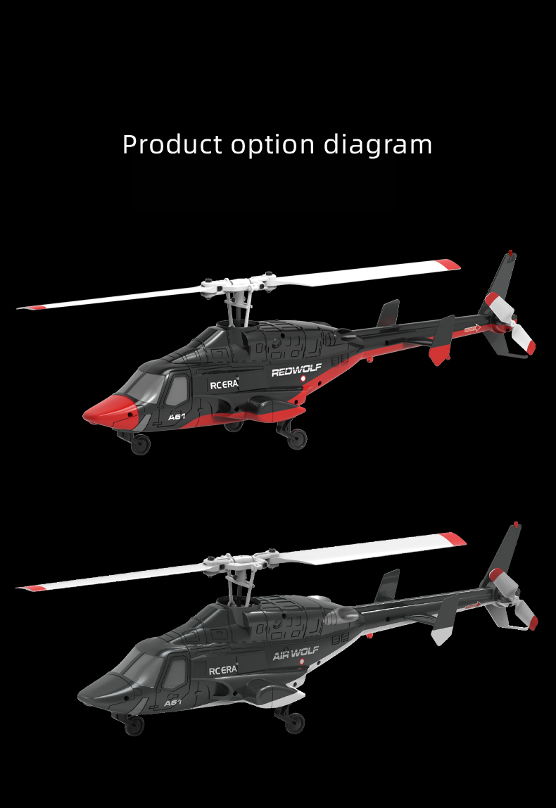 RC ERA A61 Mini Airwolf Gyro Stabilized Helicopter