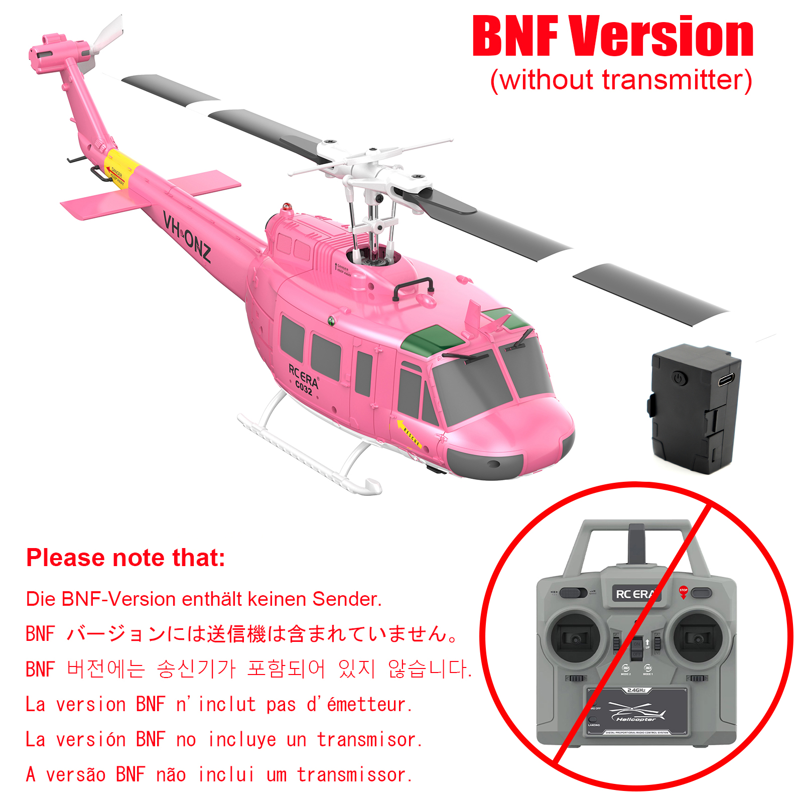 RC ERA C032 UH-1 Huey 6CH Gyro Stabilized RC Helicopter