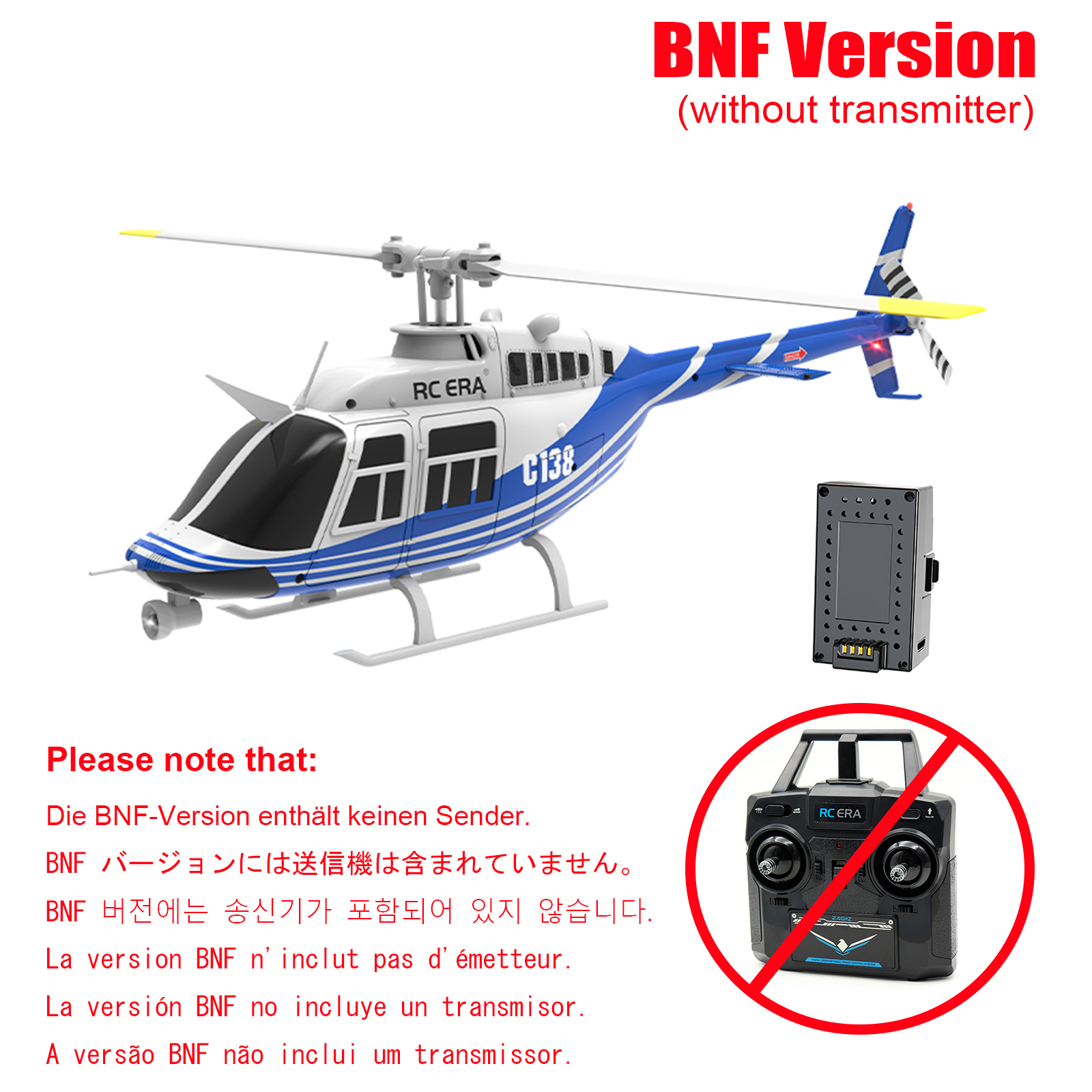 RC ERA C138 Bell 206 Gyro Stabilized Scale RC Helicopter - RTF