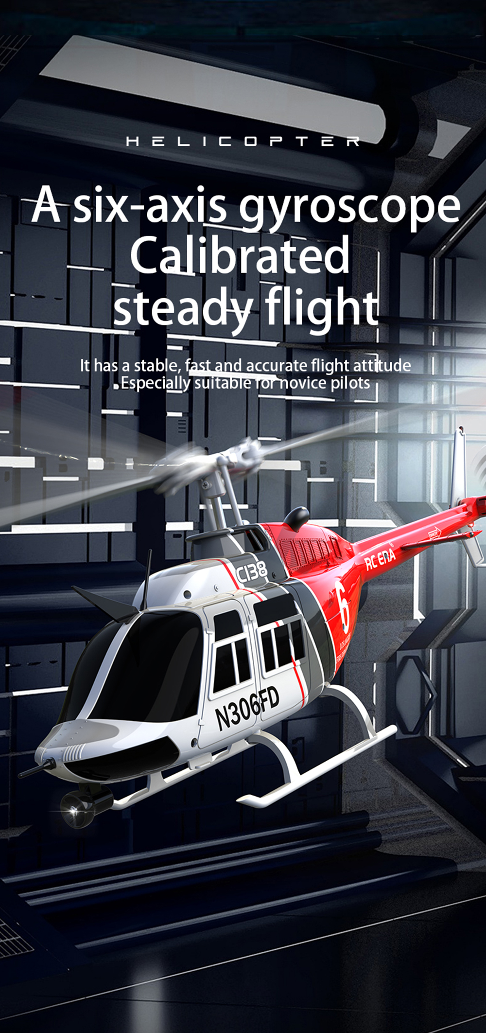RC ERA C138 Bell206 Gyro Stabilized Scale RC Helicopter
