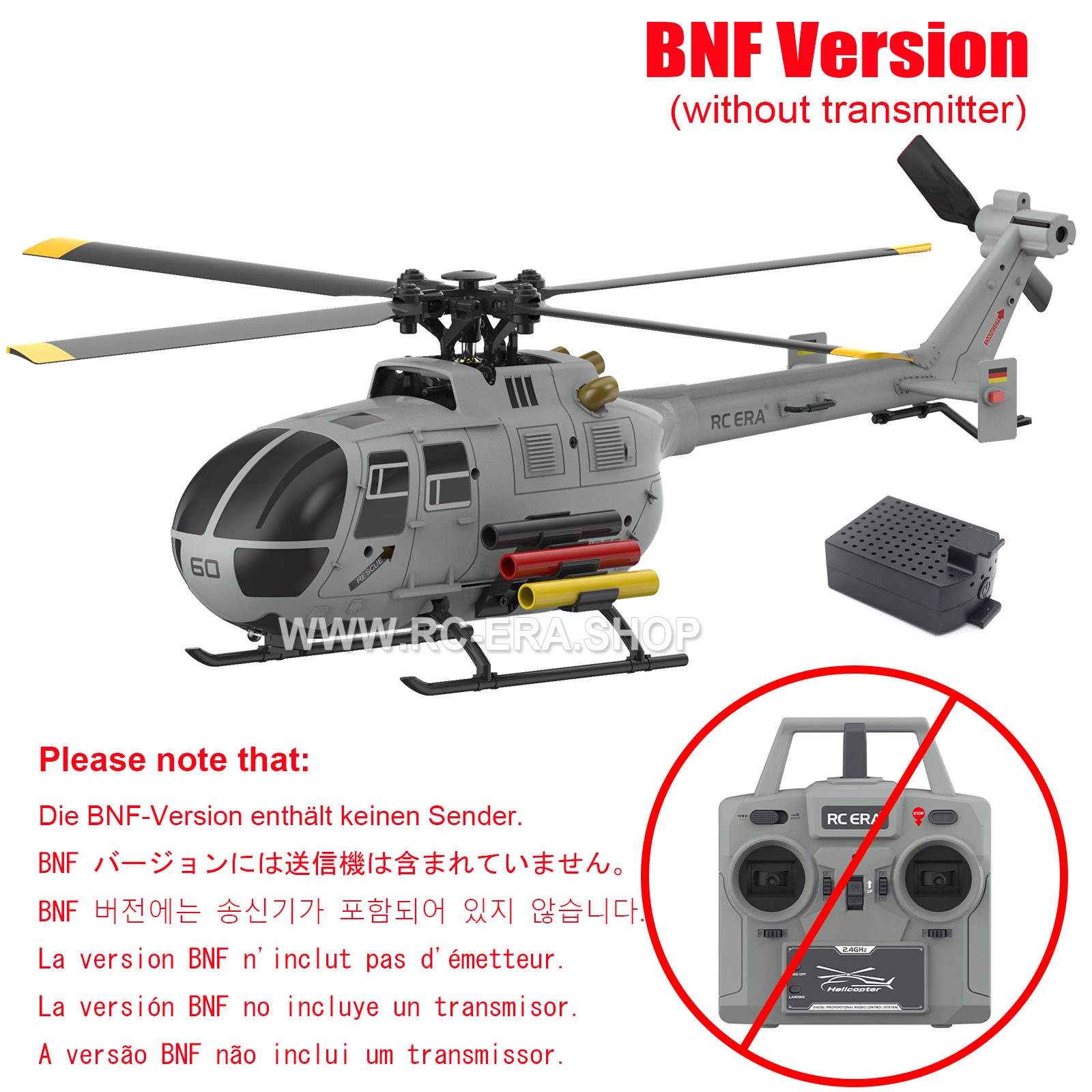 RC ERA C186S Brushless BO105 Auto Stabilized RC Helicopter