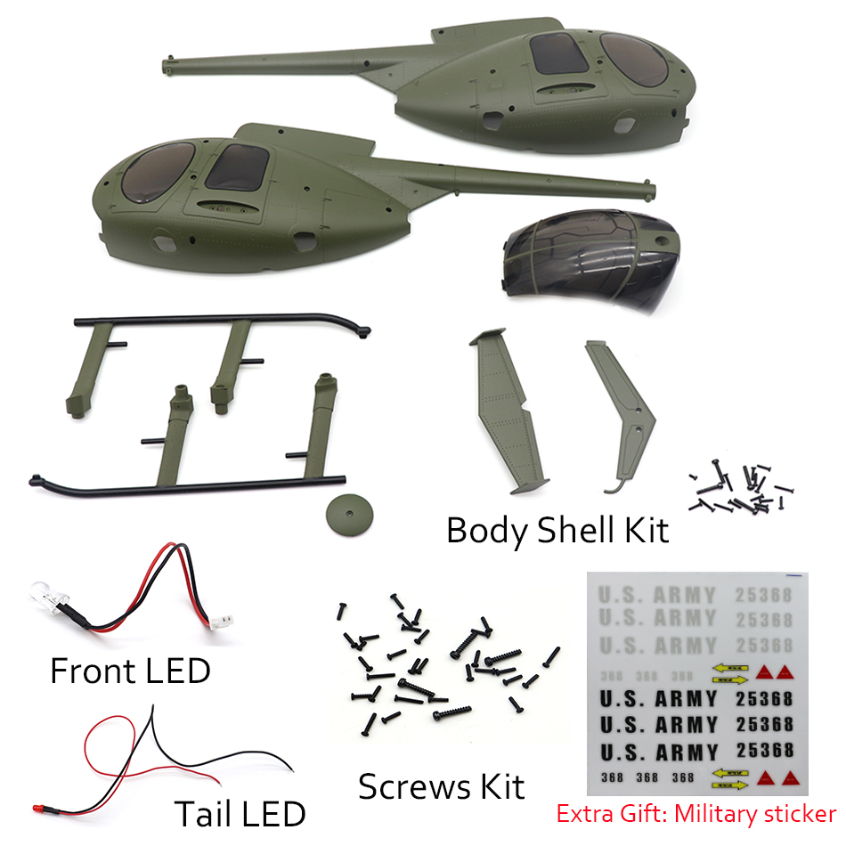 RC ERA C189 MD500 Body Set, Front LED, Tail LED, Screw Kit