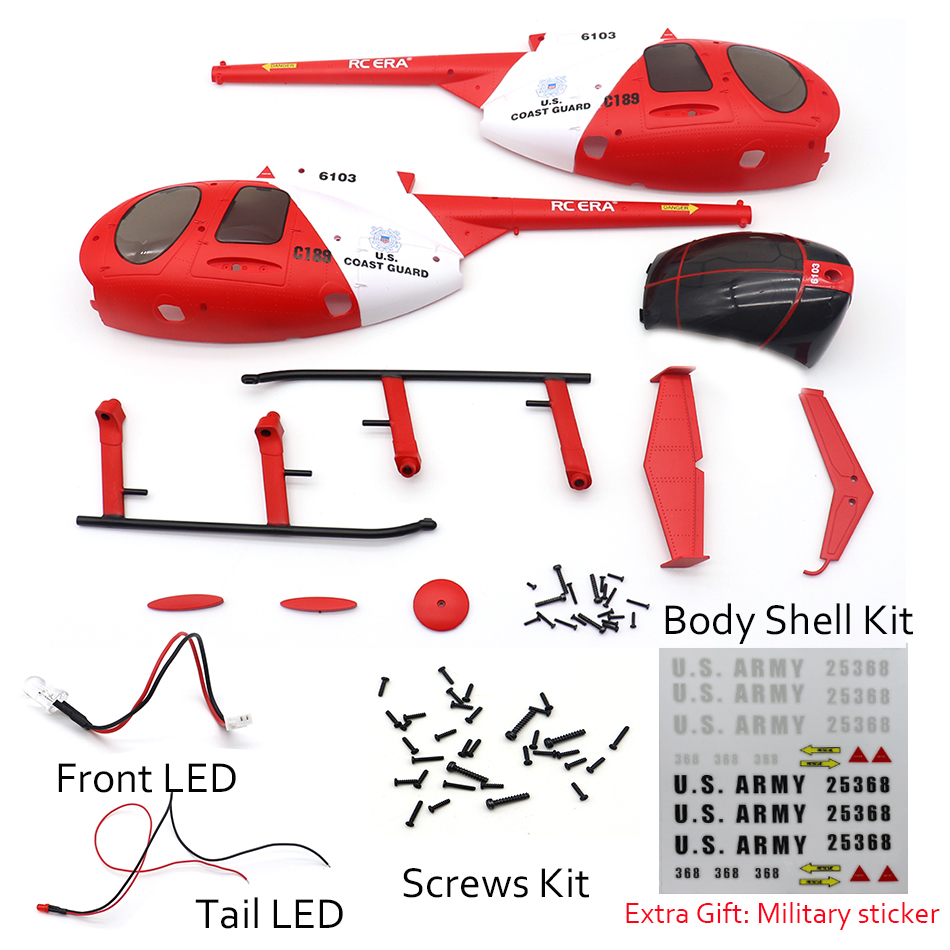 RC ERA C189 MD500 Body Set, Front LED, Tail LED, Screw Kit