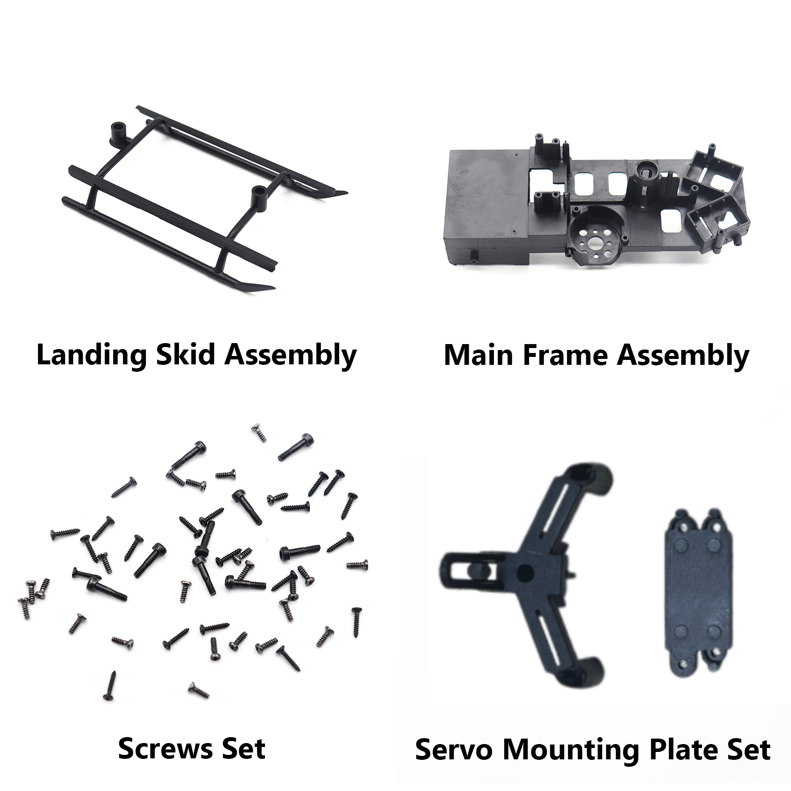 RC ERA C159/C187 EC135 Landing Skid Assembly, Main Frame Assembly, Screws Set, Servo Mounting Plate Set