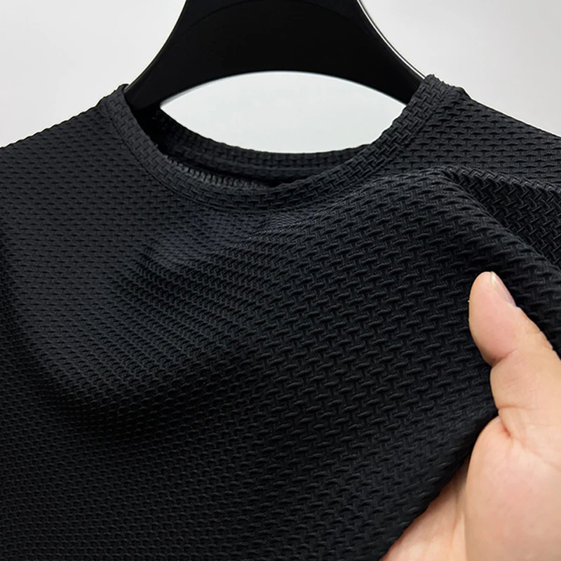 Men's Comfortable Breathable Summer Mesh Round Neck Short Sleeve T-Shirt