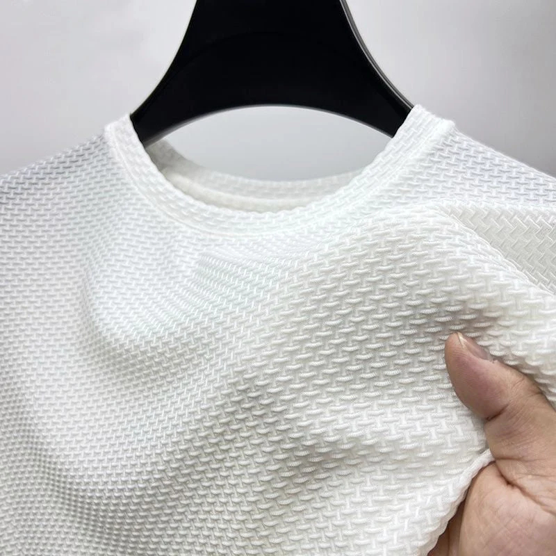 Men's Comfortable Breathable Summer Mesh Round Neck Short Sleeve T-Shirt
