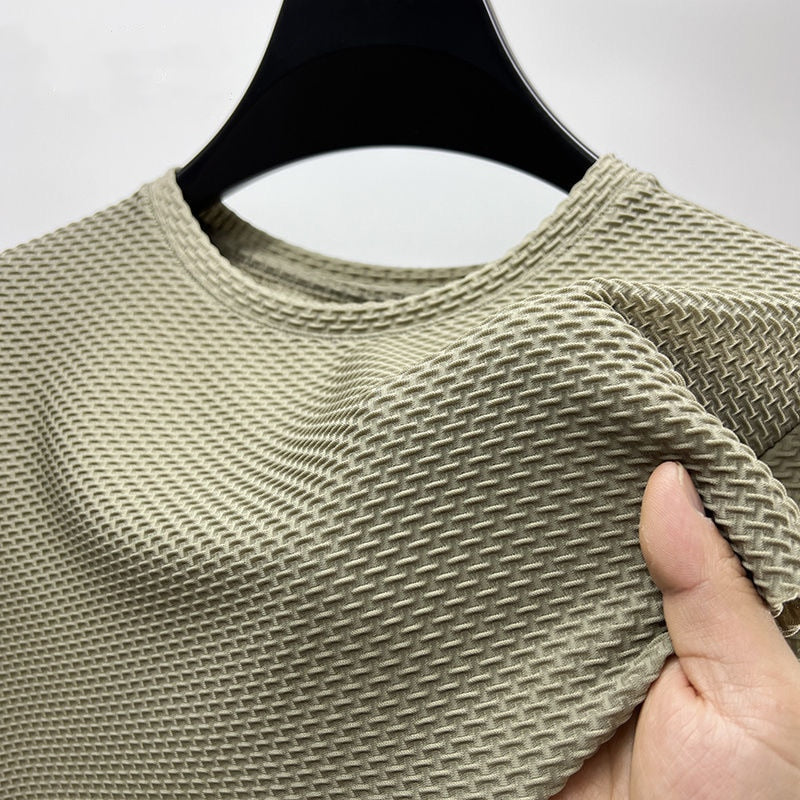 Men's Comfortable Breathable Summer Mesh Round Neck Short Sleeve T-Shirt