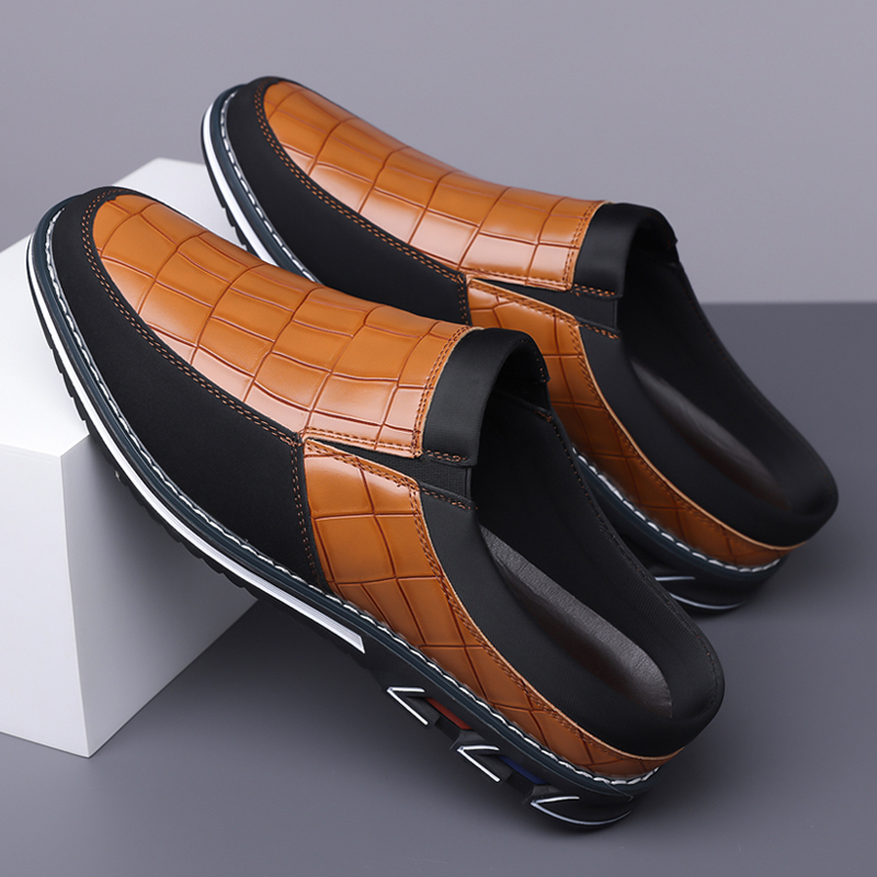 Men's Fashion Calfskin Leather Slippers