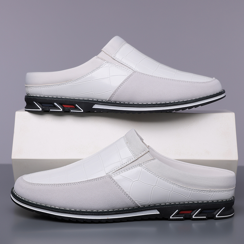 Men's Fashion Calfskin Leather Slippers