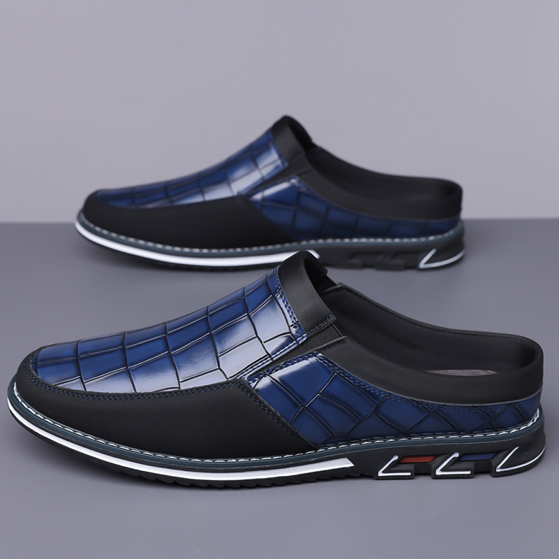 Men's Fashion Calfskin Leather Slippers