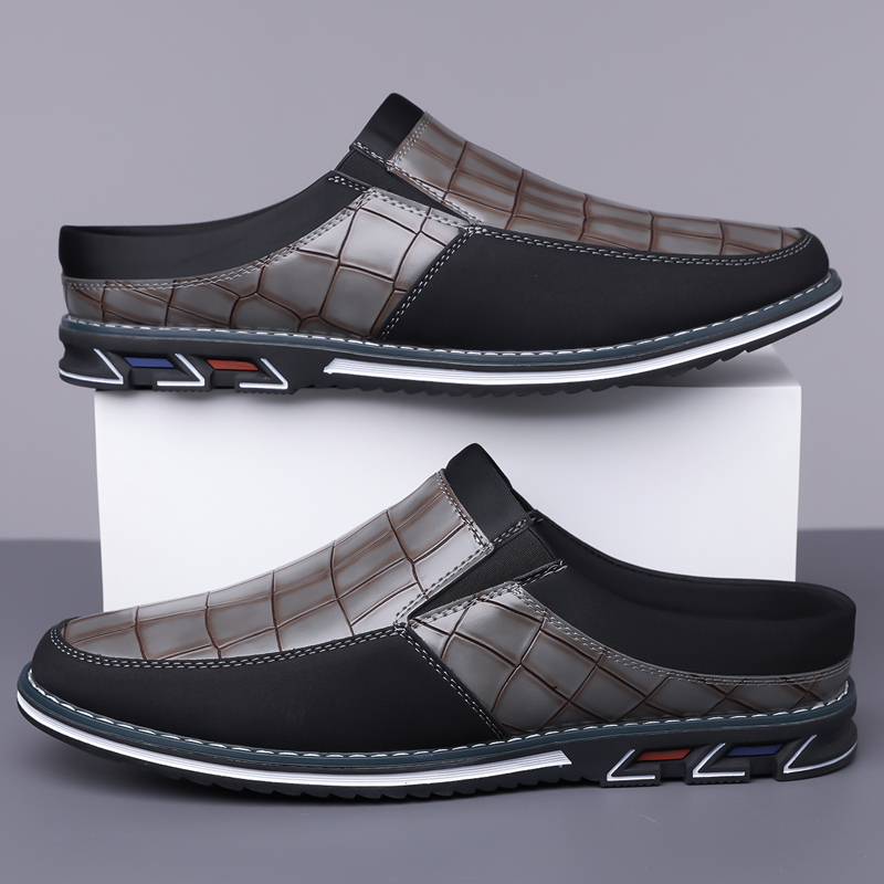 Men's Fashion Calfskin Leather Slippers