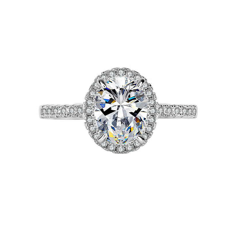 Full Star Oversized Dove Moissanite Diamond Egg Ring
