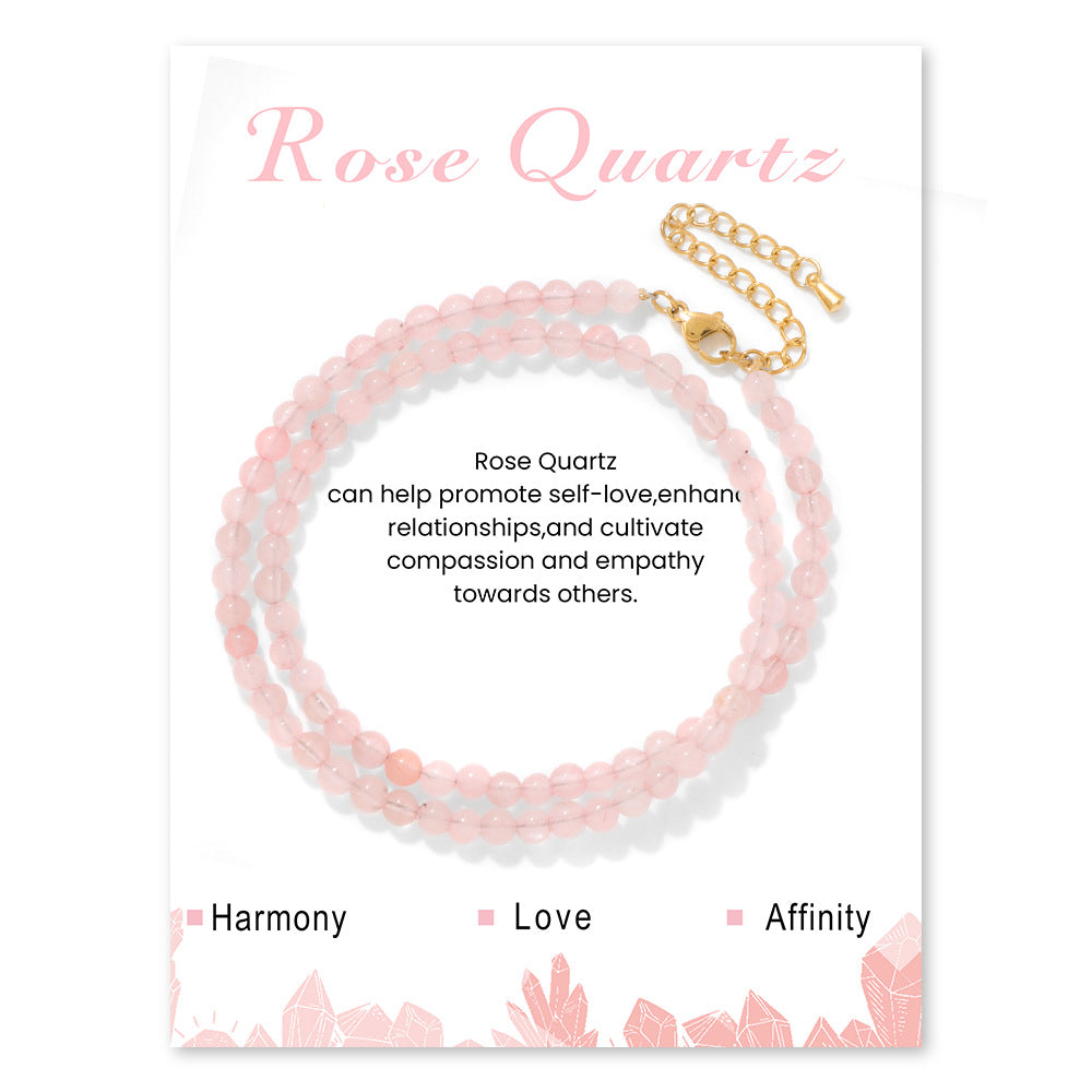 4mm Amethyst Beaded Necklace - Elegant and Stylish Bracelet for Women, Ideal as a Perfect Gift