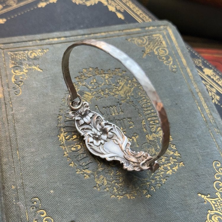 ✨Handmade Sterling Spoon Bangle - Crafted from Authentic Vintage Silverware