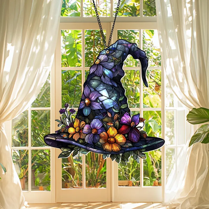 💥Hot Sale 50% OFF - Magical Witch Hat Stained Art Ornament