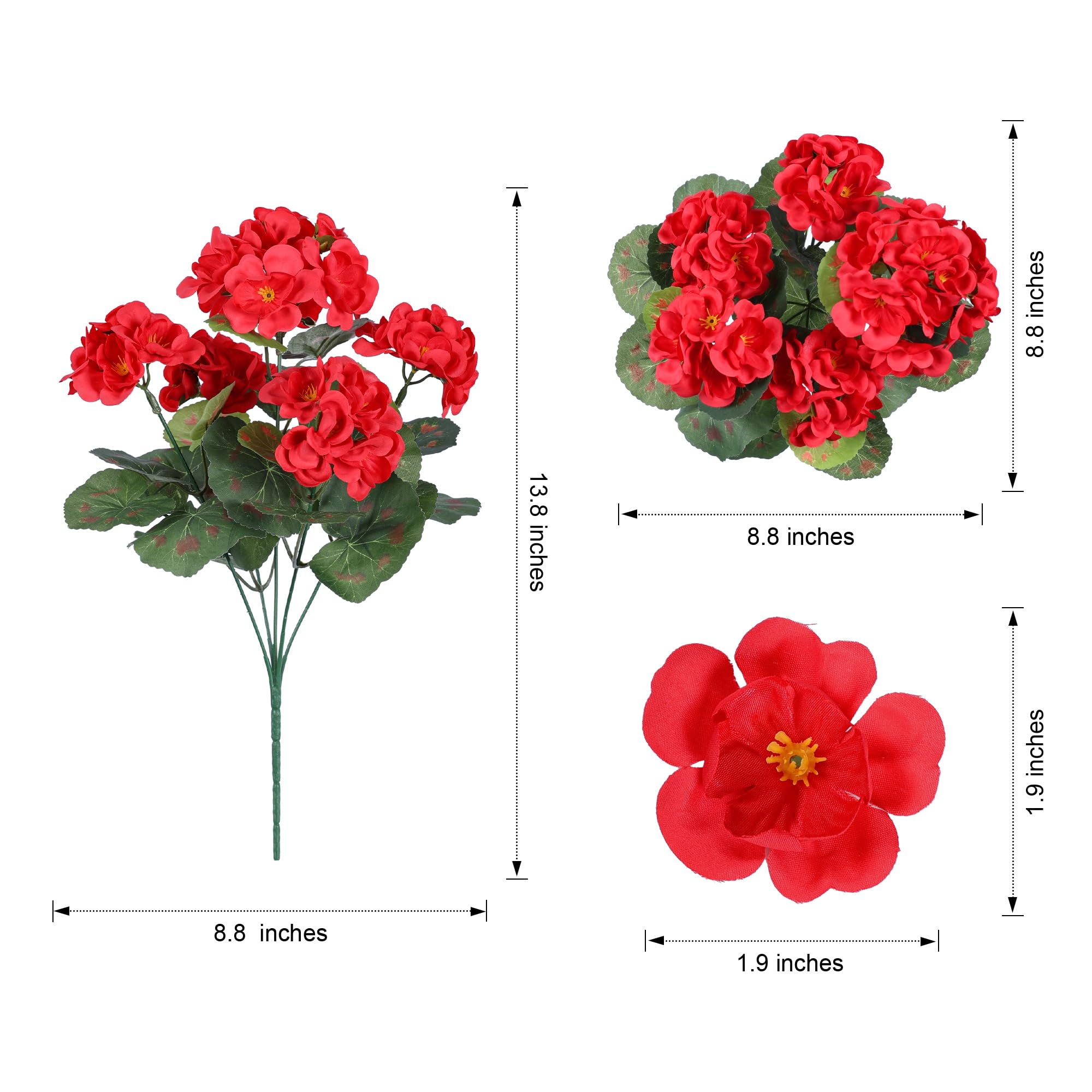 🌸 Lush, UV-Resistant Artificial Geraniums – Real Look, No Maintenance! 🌞🏡💐