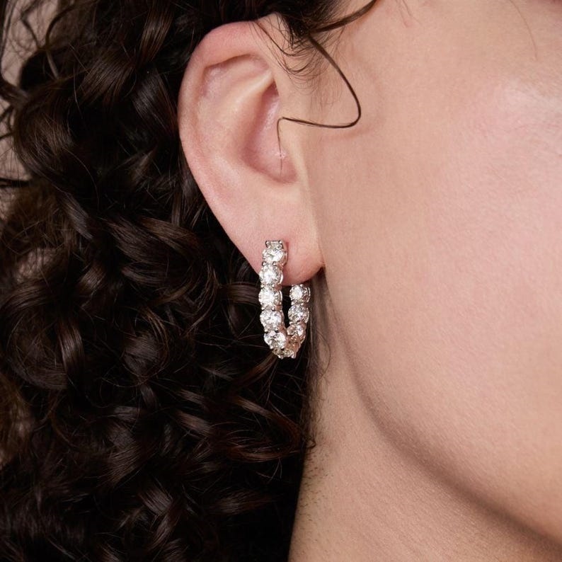 🔥Mother's Day Sale 70% OFF🔥Moissanite Hoop Earrings🎁