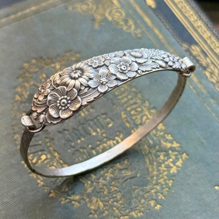 ✨Handmade Sterling Spoon Bangle - Crafted from Authentic Vintage Silverware