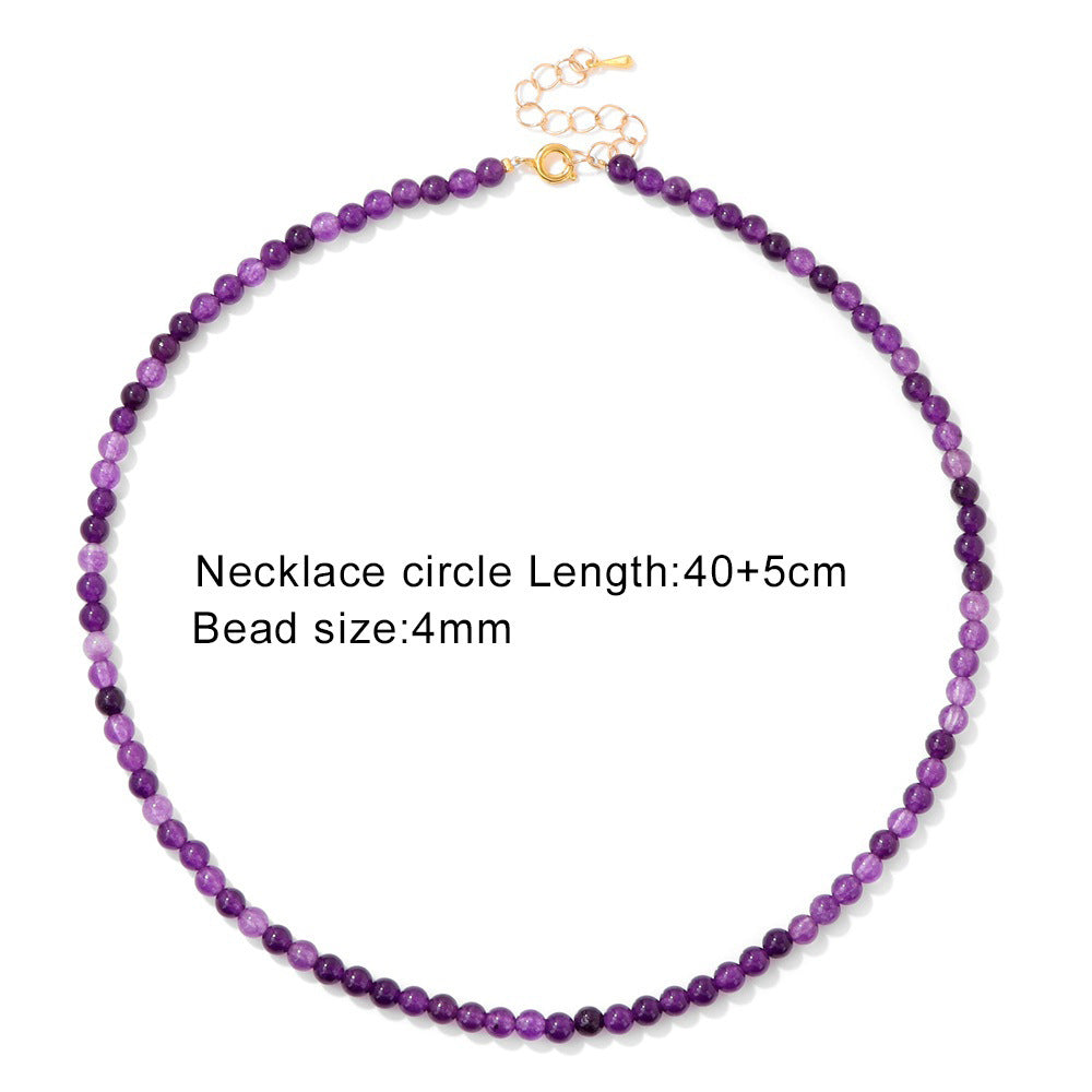 4mm Amethyst Beaded Necklace - Elegant and Stylish Bracelet for Women, Ideal as a Perfect Gift