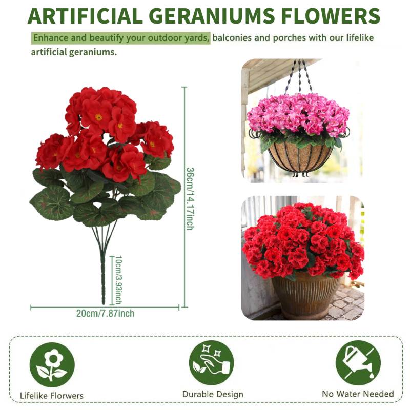 💐2025 Hot Sale✨UV Simulation Artificial Geraniums