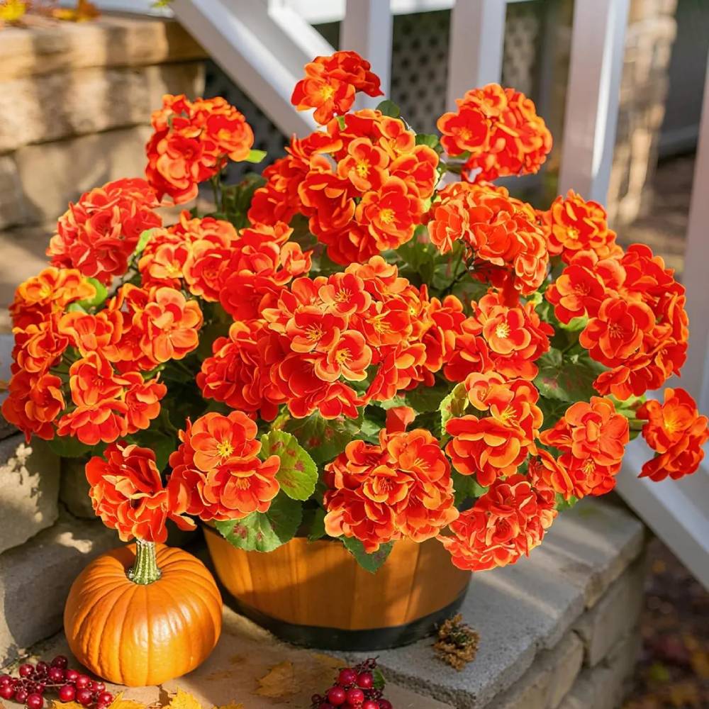 🔥Last Day Only $2.99 Each🌼- Artificial Geranium Flowers - UV resistant, Waterproof, Windproof