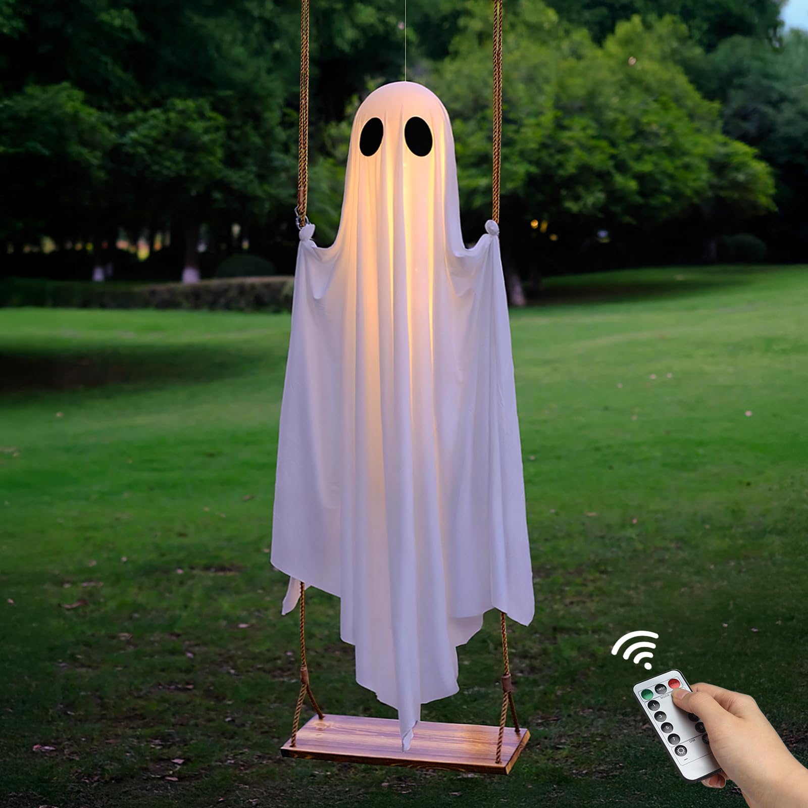 🔥Halloween Sale🔥Hanging Swing Glowing Ghost Decoration