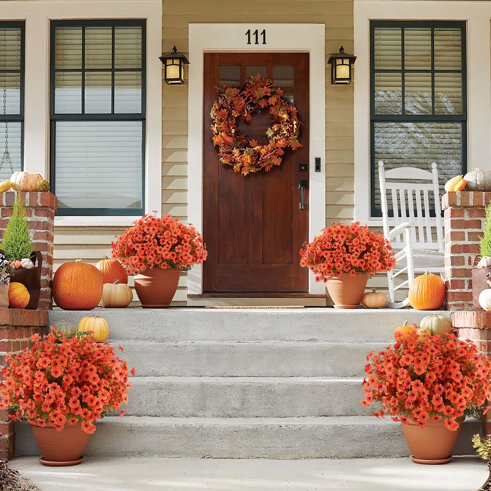  🔥Hot Sale Each Only $2.49🌼Lifelike UV-Resistant Autumn Flowers – Waterproof, Windproof & Perfect for Fall Decor 🍂
