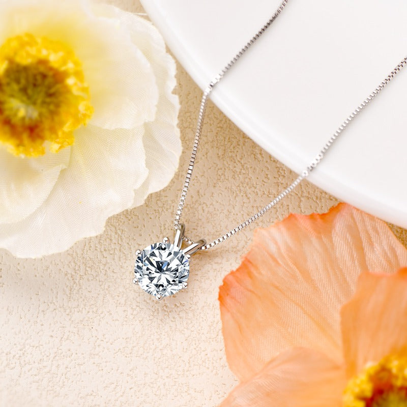 Luxury Solitaire Moissanite Necklace (FREE Earrings included)