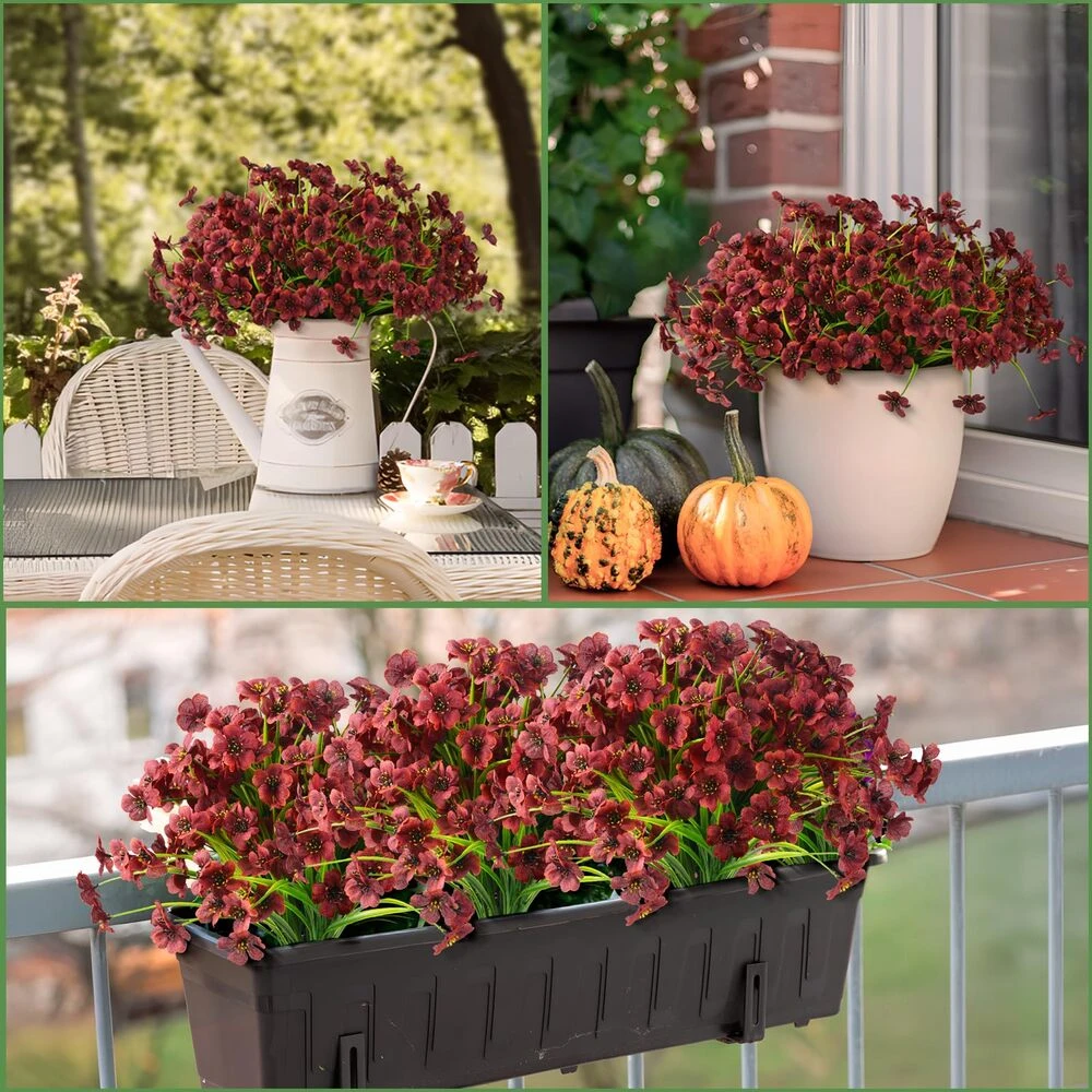 💥$9.98 On Sale - 💐Lifelike UV-Resistant Sunset Flowers – Waterproof, Windproof & Perfect for Fall Decor 🍂