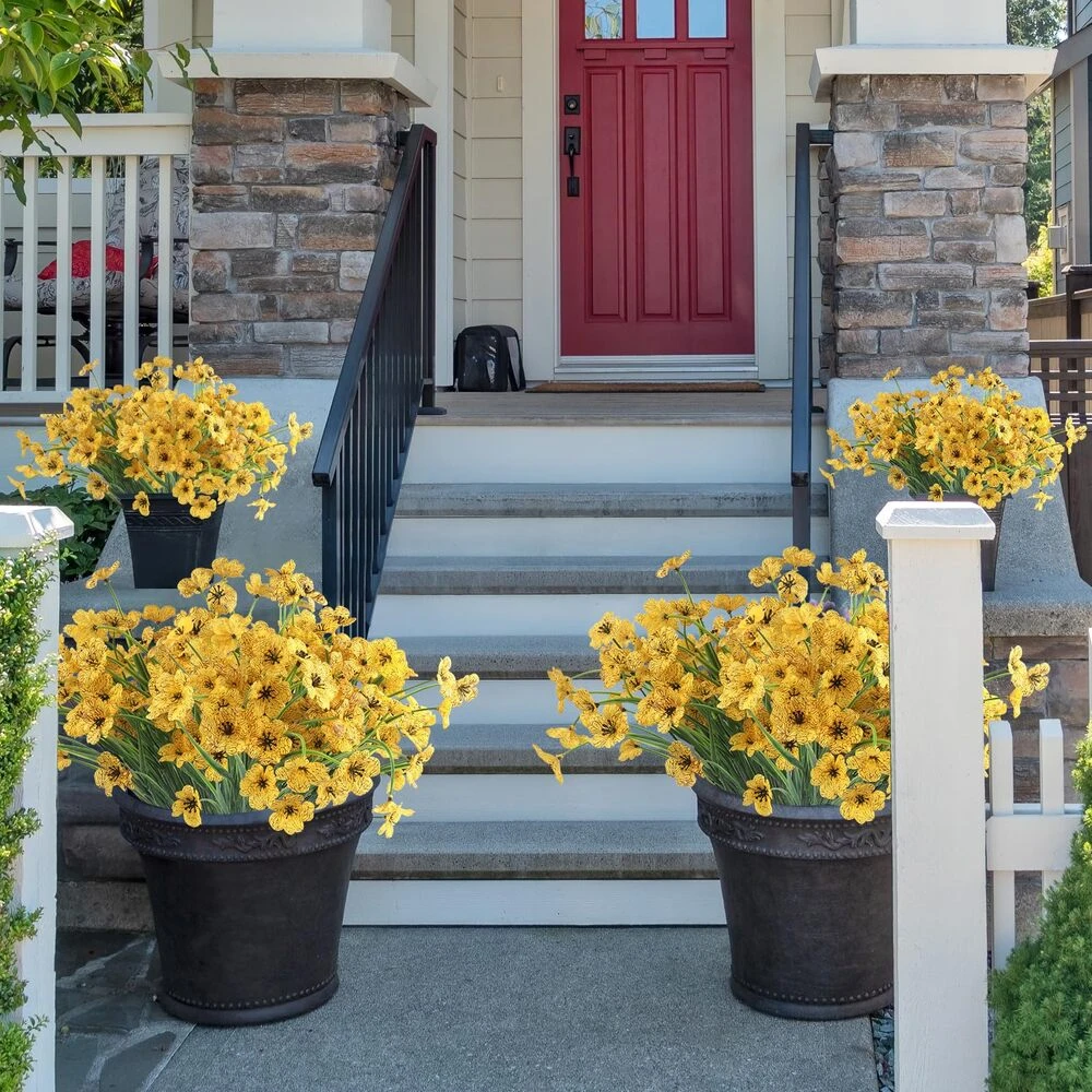 💥$9.98 On Sale - 💐Lifelike UV-Resistant Sunset Flowers – Waterproof, Windproof & Perfect for Fall Decor 🍂