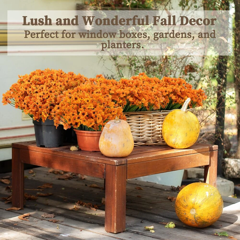 💥$9.98 On Sale - 💐Lifelike UV-Resistant Sunset Flowers – Waterproof, Windproof & Perfect for Fall Decor 🍂