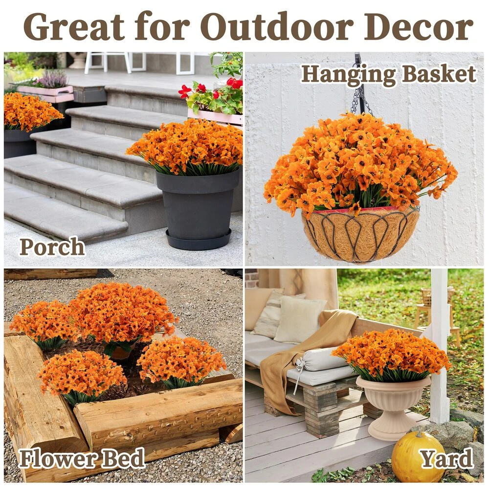 💥$9.98 On Sale - 💐Lifelike UV-Resistant Sunset Flowers – Waterproof, Windproof & Perfect for Fall Decor 🍂