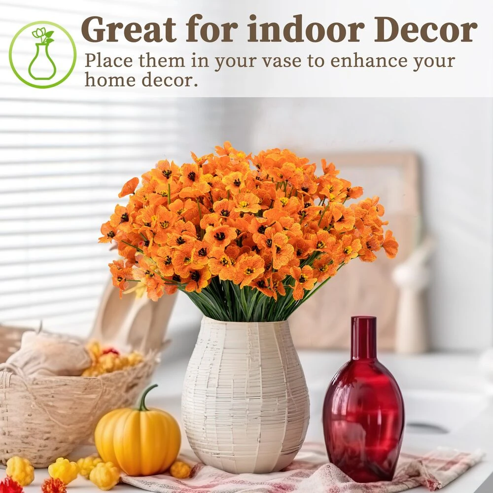 💥$9.98 On Sale - 💐Lifelike UV-Resistant Sunset Flowers – Waterproof, Windproof & Perfect for Fall Decor 🍂