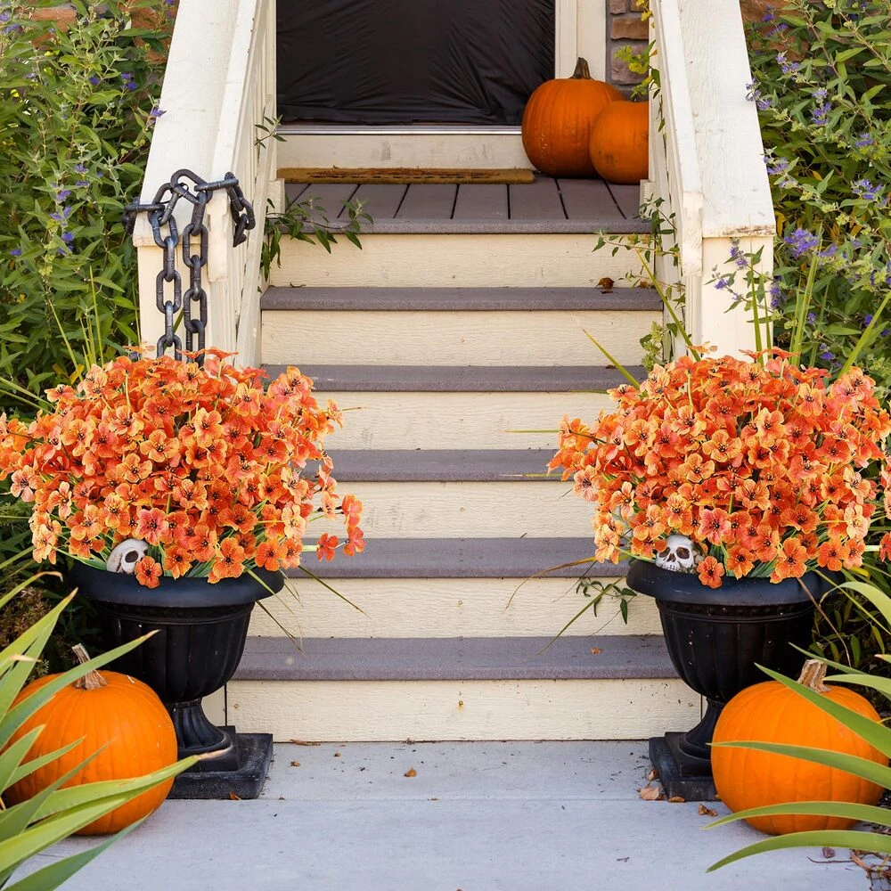 💥$9.98 On Sale - 💐Lifelike UV-Resistant Sunset Flowers – Waterproof, Windproof & Perfect for Fall Decor 🍂