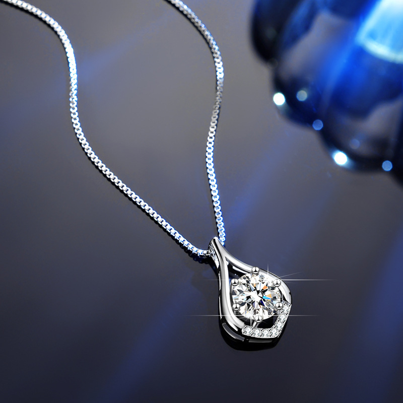 Teardrop Love Moissanite Pendant Necklace