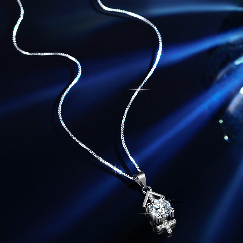 Radiant Cross Moissanite Pendant Necklace