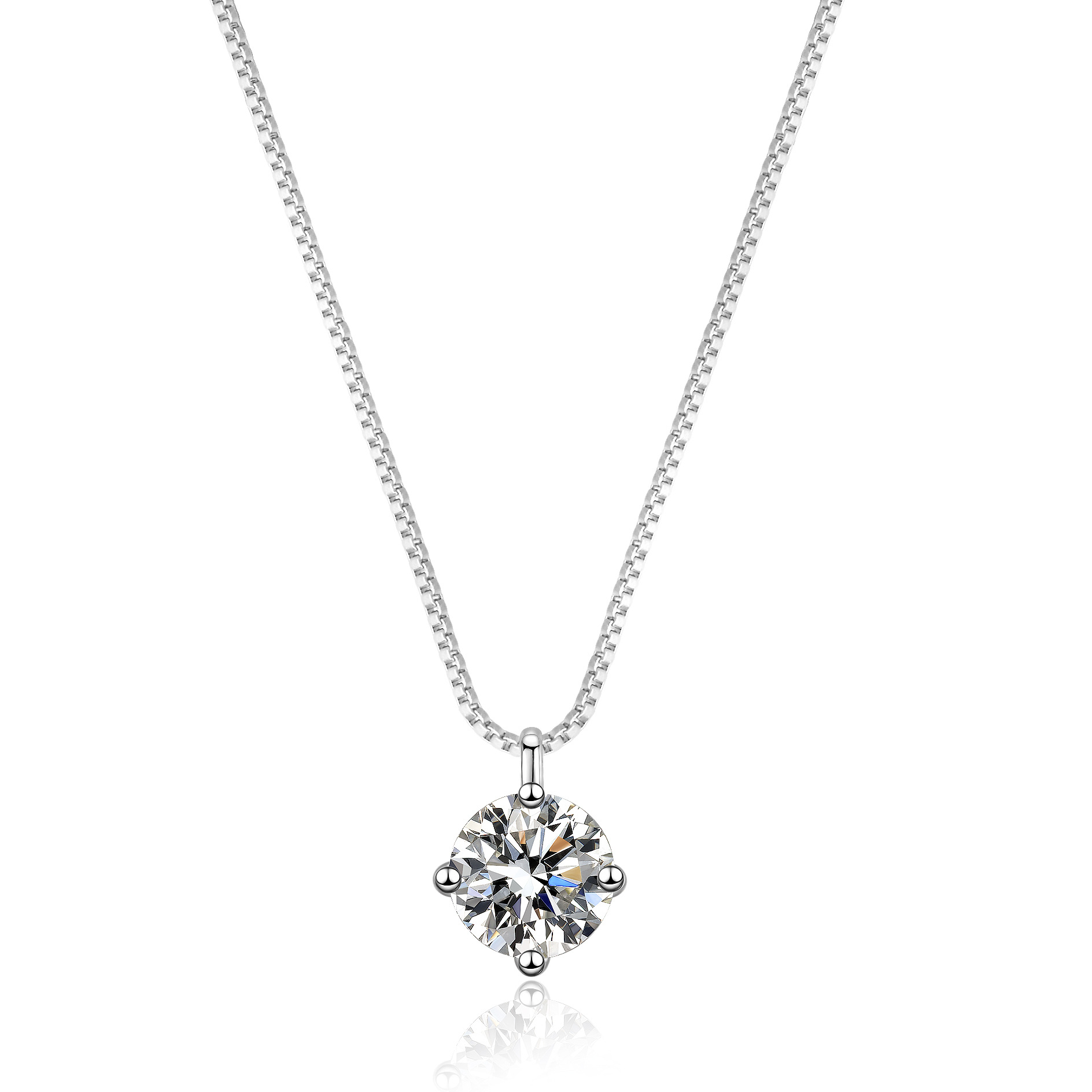 Classic Four-Prong Moissanite Pendant Necklace