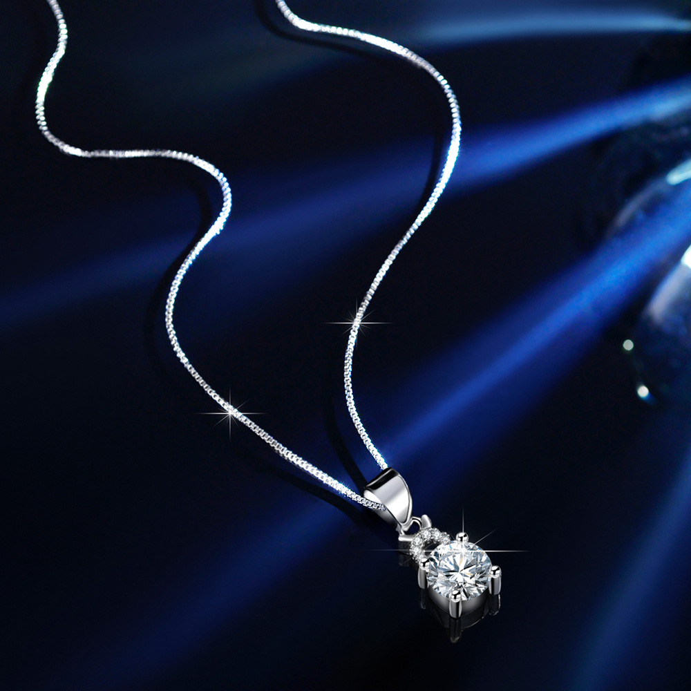 Snowman Moissanite Pendant Necklace