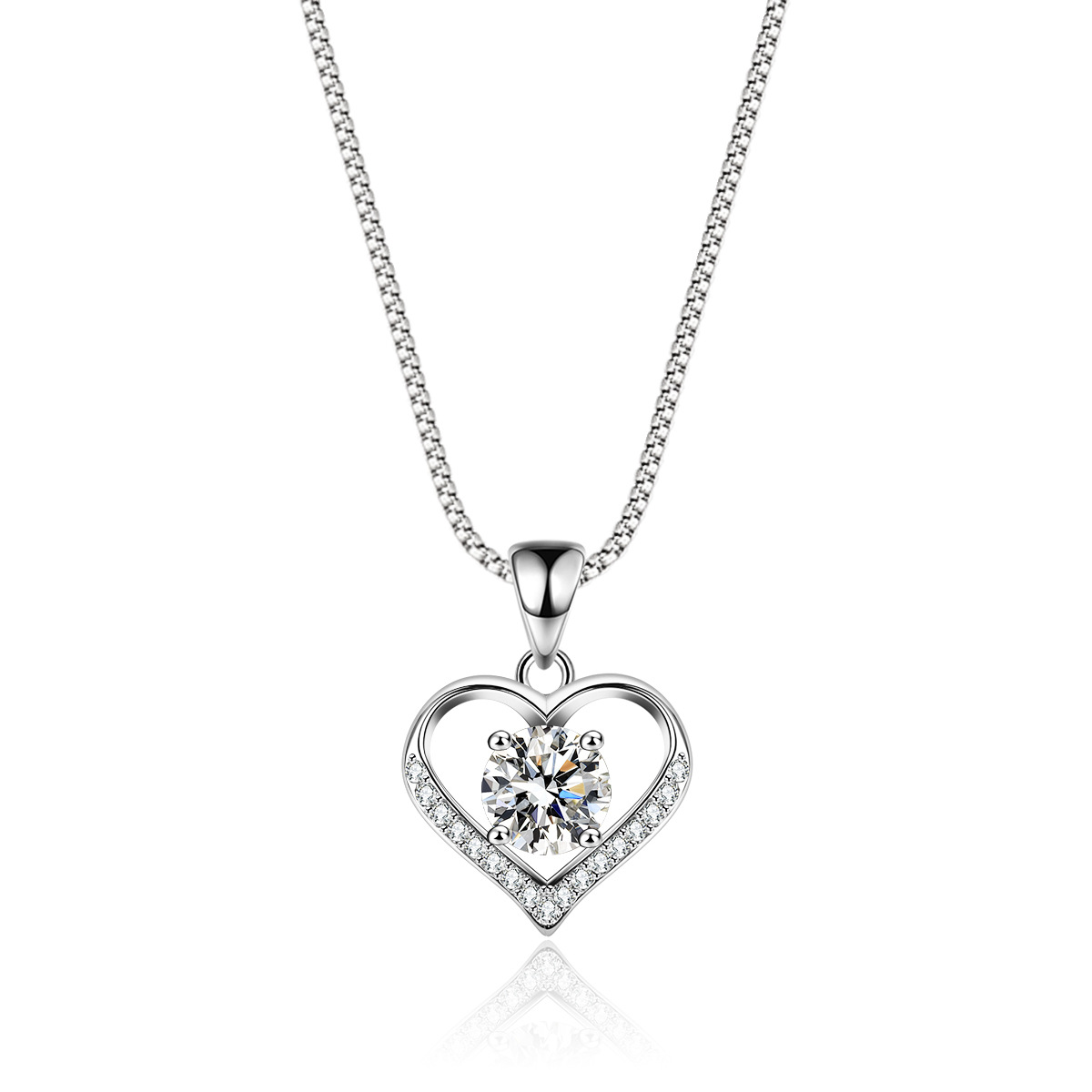 Classic Heart Moissanite Pendant Necklace