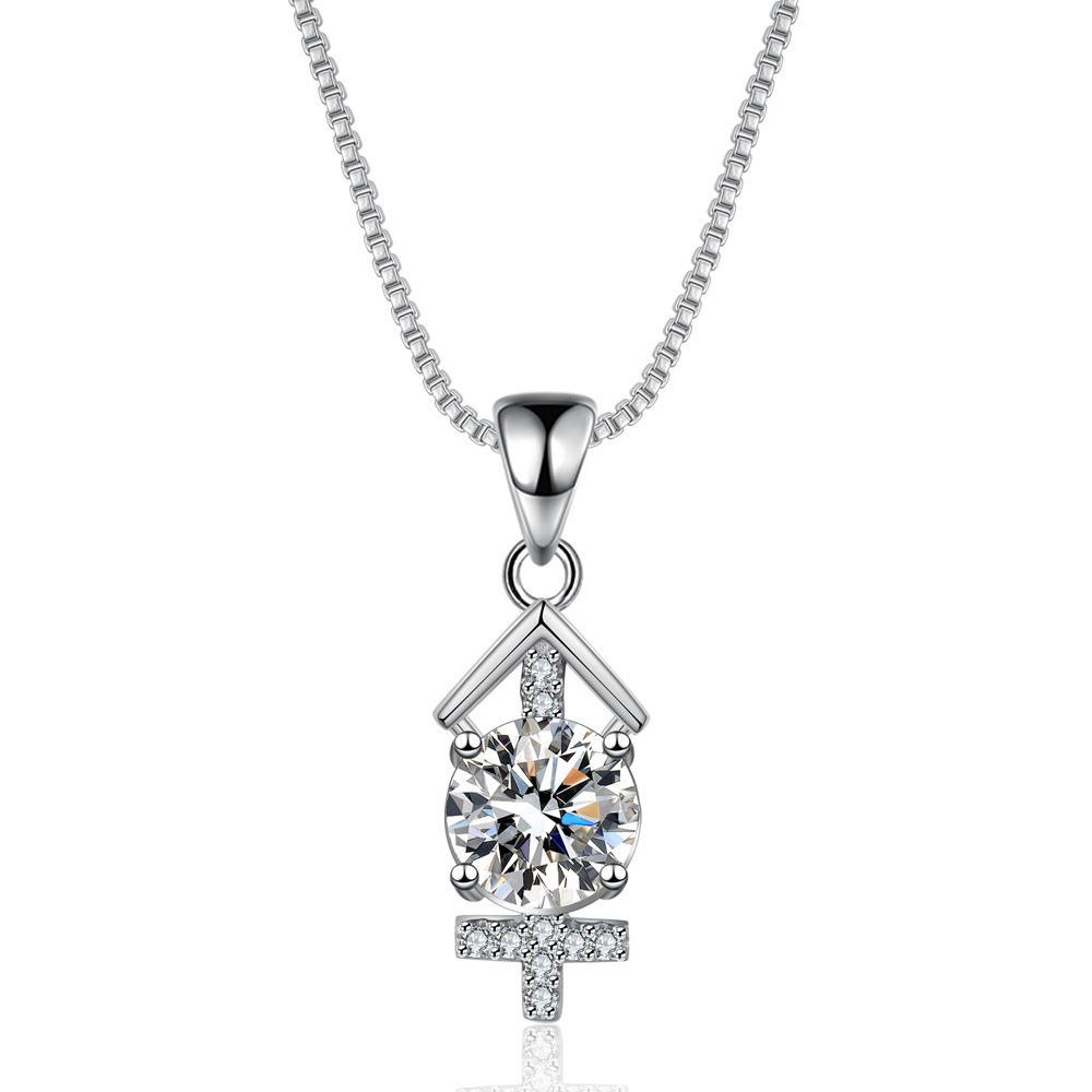 Radiant Cross Moissanite Pendant Necklace