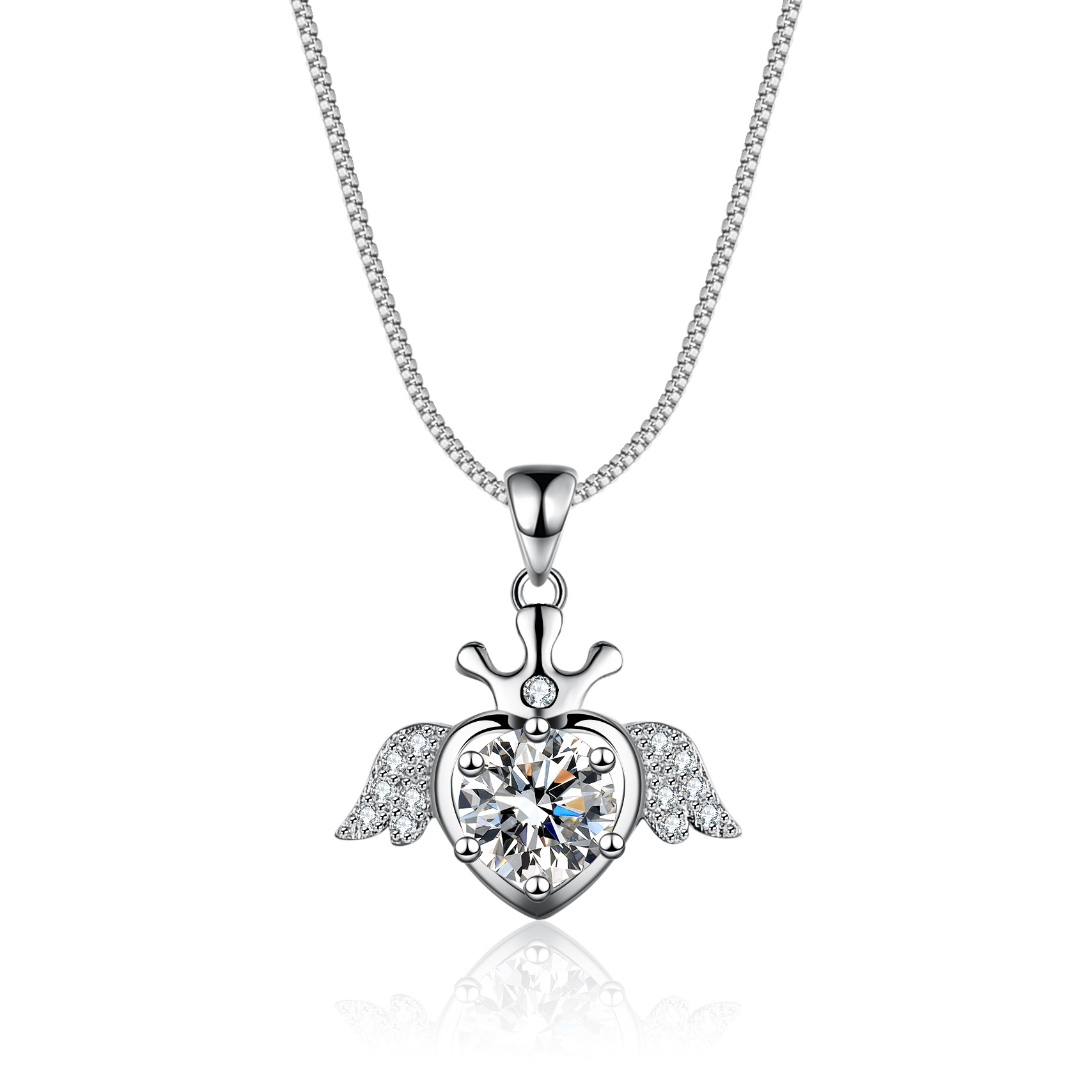 Angel's Love Moissanite Pendant Necklace