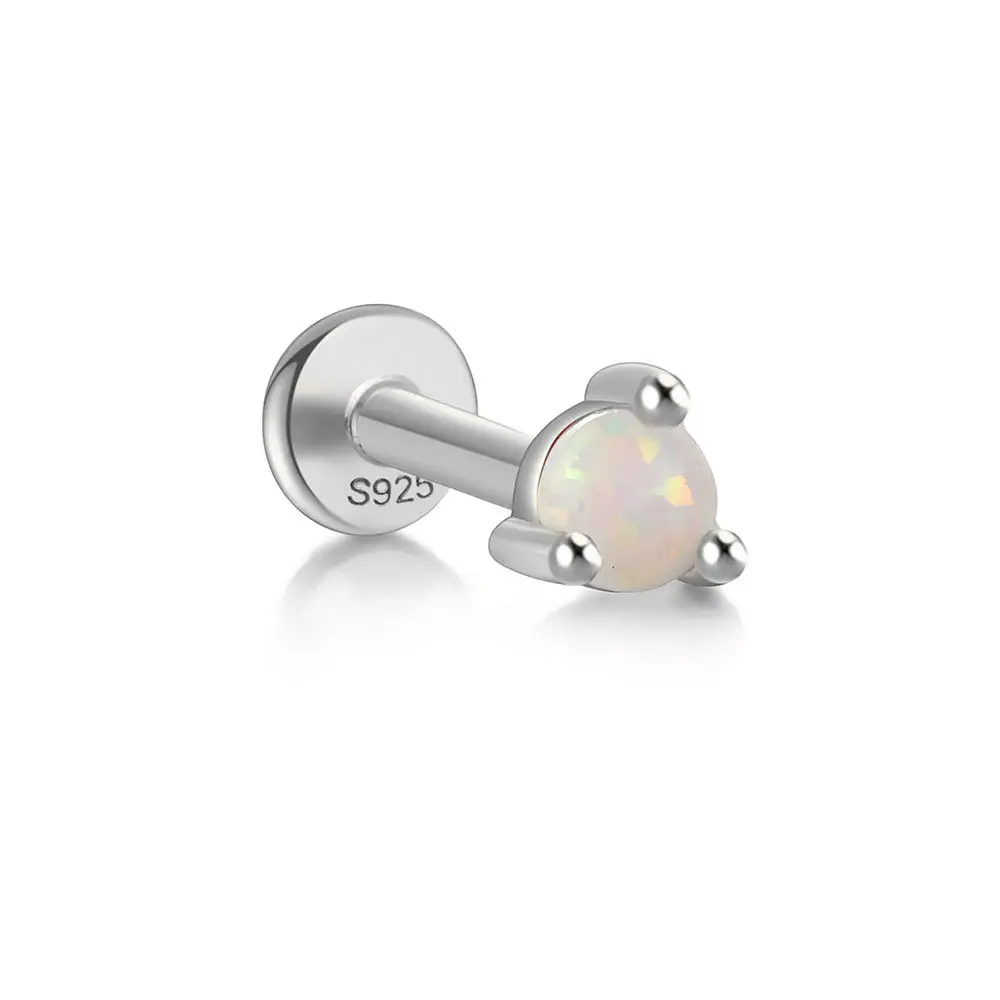 Round Opal Flatback Earring